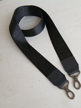 Wide Black Nylon Web Replacement Bag Strap with Gunmetal Or Dark Silver hardware